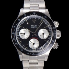 SA급 로렉스 남성용 1965년 모델  클래식 코스모그래프 데이토나   Ref.6241 수동감기/기계식 37mm 스크류 다운 푸셔 메탈줄 블랙다이얼 rol5111 xx