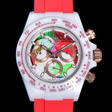 SA급 로렉스 남성용 세라믹 데이토나 크로노그래프 오토매틱 A7750-2 타입 40mm 세라믹재질 러버우레탄줄 래드다이얼  rol1211 xx