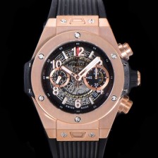 SA급 휴블렛 남성용 빅뱅 유니코 45mm 오토매틱 HUB1242 타입 18K 로즈골드 러버줄 스켈래톤 다이얼  hub9293 xx