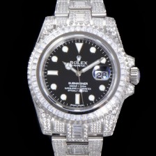 SA급 로렉스 남성용 서브마리너 풀 다이아몬드 셋팅 오토매틱 Cal.3135 무브 40mm 블랙다이얼 rol1231 xx