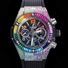 SA급 휴블렛 남성용 빅뱅 유니코  45mm 오토매틱 HUB1280 타입 다이아몬드 풀케이스 러버줄 스켈래톤 다이얼  hub2123 xx