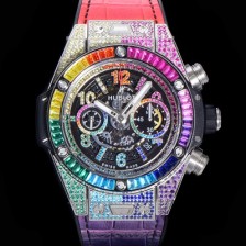 SA급 휴블렛 남성용 빅뱅 유니코 45mm 오토매틱 HUB1280 타입 다이아몬드 풀케이스 러버줄 스켈래톤 다이얼  hub5125 xx