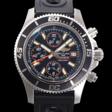 SA급 브라이틀링 남성용 에어로마린 슈퍼오션 어비스 크로노그래프 오토매틱 Eta7750-2 타입 44mm 가죽줄 블랙다이얼 bre8926 xx