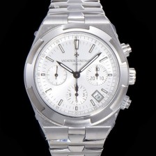 SA급 바쉐런콘스탄틴 남성용 오버시즈 크로노그래프 42mm 오토매틱 5500S 메탈줄 화이트다이얼 vac1135 xx