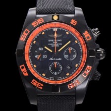 SA급 브라이틀링 남성용 크로노맷 DLC 블랙스틸 오토매틱 ETA 7750-2 타입 44mm 나토천/가죽믹스 블랙다이얼  bre6064 xx