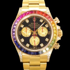 SA급 로렉스 남성용 데이토나 오이스터 다이아/큐빅 ETA7750-2 타입 오토매틱 크로노그래프 40mm 18K 옐루골드 블랙다이얼  rol0986 xx