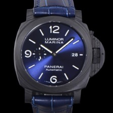 SA급 파네라이 루미노르 마리나 카보테크 PAM 01664 오토매틱 ETA7750-2 타입 블루다이얼 블랙 카본 + 블루판 UP!! 가죽밴드 pan8260 xx