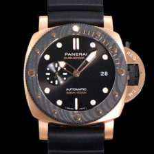 SA급 파네라이 남성용 서브머시블 팸 PAM01070 오토매틱 Cal P. 900 타입 44mm 18K 로즈골드  카본재질 나토천밴드 블랙다이얼 pan6829 xx
