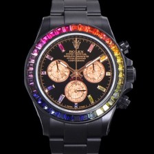 SA급 로렉스 남성용 데이토나 오이스터 다이아/큐빅/DLC 블랙코팅 ETA7750-2 타입 오토매틱 크로노그래프 40mm 블랙다이얼 rol2268 xx