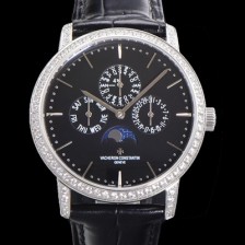 SA급 바쉐런콘스탄틴 남성용 패트리모니 다이아셋팅 논페이즈 오토매틱 1120타입 41mm 가죽줄 블랙다이얼   vac8682 xx