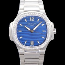 SA급 파텍필립 여성용 노틸러스 7118/1200A-001 레이디스 오토매틱 Cal.324 S C타입 35.2mm 다이아셋팅 메탈줄 블루다이얼  pat8660 xx