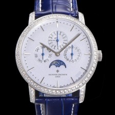 SA급 바쉐런콘스탄틴 남성용 패트리모니 다이아셋팅 논페이즈 오토매틱 1120타입 41mm 가죽줄 그레이다이얼   vac0822 xx