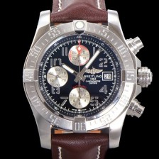 SA급 브라이틀링 남성용 어벤져 크로노그래프 ETA 7750-2 타입 45mm 가죽줄 블랙다이얼 bre4029 xx