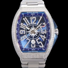 SA급 프랭크뮬러 남성용 1:1수제공정 풀 다이아셋팅 뱅가드 오토매틱 ETA2824 타입 45mm 메탈줄 블루다이얼 fra4686 xx