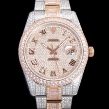 SA급 로렉스 남성용 수제공정형 다이아 18K 로즈골드 튜닝 데이져스트 오토매틱 ETA 2824-2 41mm 보석다이얼 rol23640 xx