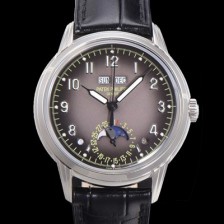 SA급 파텍필립 남성용 퍼페추얼 캘린더 오토매틱 PP Cal.324 타입 40mm 가죽줄 문페이즈 그레이다이얼 pat20748 xx