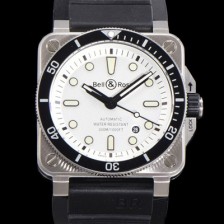 SA급 벨엔로즈 남성용 BR03-92 다이버 스틸 오토매틱 ETA2836-2 타입 42mm 우레탄줄 화이트다이얼 bel04294 xx