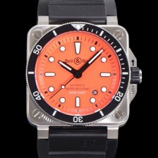 SA급 벨엔로즈 남성용 BR03-92 다이버 스틸 오토매틱 ETA2836-2 타입 42mm 우레탄줄 오랜지다이얼 bel94887 xx