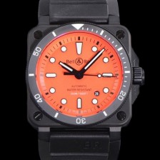 SA급 벨엔로즈 남성용 BR03-92 다이버 오토매틱 ETA2836-2 타입 42mm 우레탄줄 오랜지다이얼 bel80297 xx