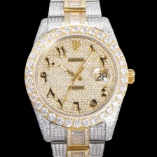 SA급 로렉스 남성용 수제공정형 다이아 18K 옐루골드 튜닝 데이져스트 오토매틱 ETA 2824-2 41mm 보석다이얼 rol30462 xx