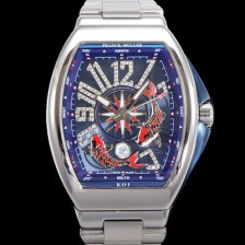 SA급 프랭크뮬러 남성용 뱅가드 오토매틱 ETA2824 타입 45mm 메탈줄 블루다이얼 fra9688 xx