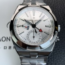 SA급 바쉐런 콘스탄틴 남성용 오버시즈 듀얼타임 오토매틱 칼리버 5200 타입 41mm 메탈줄 실버다이얼 vac27802 xx