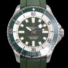 SA급 브라이틀링 뉴 다이버워치 남성용 슈퍼오션 44mm 오토매틱 ETA2824-2 타입 크로노미터 우레탄줄 세라믹베젤 그린다이얼 bre80774 xx