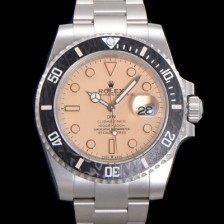 SA급 로렉스 남성용 신형 케이스 업그레이드 러스털러스 스틸 재질 !서브마리너 오토매틱 Cal.3135 40mm  카본 베젤 메탈줄 핑크 골드다이얼 rol49206 xx