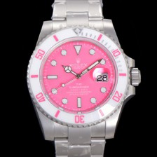 SA급 로렉스 남성용 신형 케이스 업그레이드 러스털러스 스틸 재질 ! 서브마리너 오토매틱 Cal.3135 40mm  세라믹베젤 메탈줄 핑크다이얼 rol49209 xx