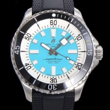 SA급 브라이틀링 뉴 다이버워치 남성용 슈퍼오션 44mm 오토매틱 ETA2824-2 타입 크로노미터 우레탄줄 세라믹베젤 스카이블루다이얼  bre97087 xx