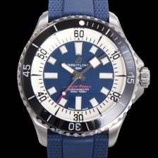 SA급 브라이틀링 뉴 다이버워치 남성용 슈퍼오션 44mm 오토매틱 ETA2824-2 타입 크로노미터 우레탄줄 세라믹베젤 블루다이얼  bre04249 xx