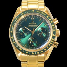 SA급 오메가 남성용 스피드마스터 문워치  프로페셔널 수동기계식 1861타입  42mm 18K 옐루골드 메탈줄 그린다이얼 omg06494 xx
