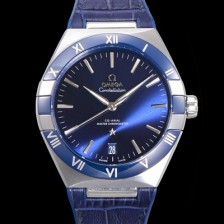 SA급 오메가 남성용 1:1수제공정! 무브UP 컨스틸레이션 코-엑시얼 마스터 오토매틱 Cal.8900타입 41mm  가죽/우레탄 믹스 블루다이얼 omg82287 xx