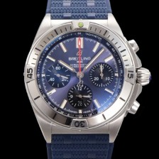 SA급 브라이틀링 남성용 크로노맷 B01 오토매틱 ETA7750-2 타입 42mm 금장시계 우레탄줄 블루 다이얼 bre95034 xx