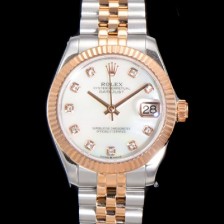 SA급 로렉스 여성용 데이져스트 오이스터 31mm 레이디 오토매틱  18K 로즈골드 투톤콤비 5열 브레이슬릿 메탈줄 화이트 자게다이얼 rol32590 xx