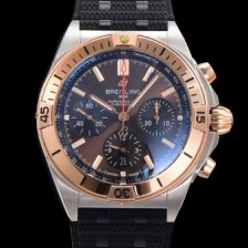 SA급 브라이틀링 남성용 크로노맷 B01 오토매틱 ETA7750-2 타입 42mm 금장시계 우레탄줄 브라운다이얼 bre21743 xx