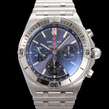 SA급 브라이틀링 남성용 크로노맷 B01 오토매틱 ETA7750-2 타입 42mm 메탈줄 블루 다이얼 bre70814 xx