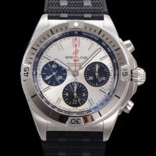 SA급 브라이틀링 남성용 크로노맷 B01 오토매틱 ETA7750-2 타입 42mm 금장시계 우레탄줄 화이트다이얼 bre41570 xx