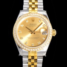 SA급 로렉스 여성용 데이져스트 오이스터 31mm 레이디 오토매틱  18K 엘루골드 투톤콤비 보석/다이아몬드 5열 브레이슬릿 메탈줄 골드다이얼 rol83527 xx
