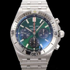 SA급 브라이틀링 남성용 크로노맷 B01 오토매틱 ETA7750-2 타입 42mm 메탈줄 그린다이얼 bre05296 xx