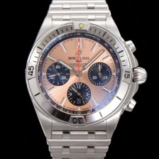 SA급 브라이틀링 남성용 크로노맷 B01 오토매틱 ETA7750-2 타입 42mm 메탈줄 핑크다이얼 bre61734 xx