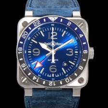 SA급 벨엔로즈 남성용 BR0393 다이버 스틸 오토매틱 ETA2836-2 타입 42mm 가죽줄 블루 다이얼 bel84498 xx