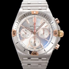 SA급 브라이틀링 남성용 크로노맷 B01 오토매틱 ETA7750-2 타입 42mm 메탈줄 실버다이얼 bre39082 xx