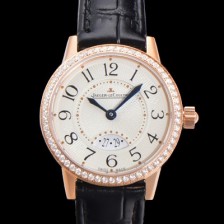 SA급 예거르꿀뜨르 여성용 마스터 울트라 퍼페추얼 캘린더 쿼츠 34mm 18K 로즈골드 다이아베젤 화이트다이얼  jag87295 xx