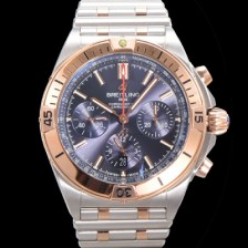 SA급 브라이틀링 남성용 크로노맷 B01 오토매틱 ETA7750-2 타입 42mm 금장시계 메탈줄 블루 다이얼 bre32618 xx