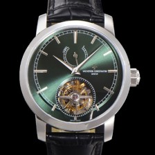 SA급 바쉐런콘스탄틴 남성용 트레디셔널 투어빌론 자동형   42mm 가죽줄 그린다이얼 vac81072 xx