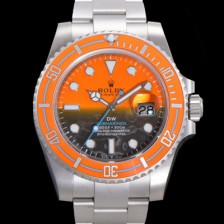SA급 로렉스 남성용 신형 케이스 업그레이드 러스털러스 스틸 재질 ! 40mm서브마리너 오토매틱 Cal.3135 오렌지 블랙 콜라보 다이얼 rol49207 xx