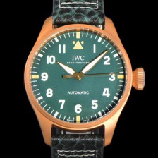 SA급 아이더블유씨 남성용 빅 파일럿 워치 IW329702 브론즈 스핏파이어 43mm 오토매틱 9015 타입 가죽줄 그린다이얼 iwc39263 xx