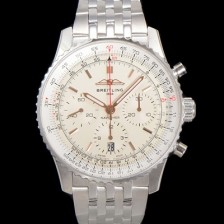 SA급 브라이틀링 남성용 네비타이머 AB0139211G1P1 크로노그래프 ETA7750-2 타입 오토매틱 43mm 메탈줄 화이트 다이얼 bre6003 xx