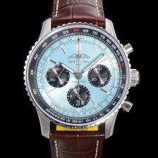 SA급 브라이틀링 남성용 네비타이머 AB0138241C1P1 크로노그래프 ETA7750-2 타입 오토매틱 43mm 가죽줄 블루 다이얼 bre5995 xx